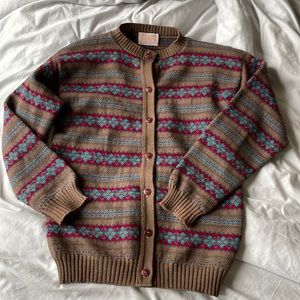 Pendleton vintage fair isle high neck cardigan